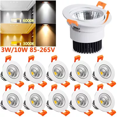 Round Recessed LED Ceiling Downlight COB Spotlight Indoor Lighting 3W/10W 110V • $8.72
