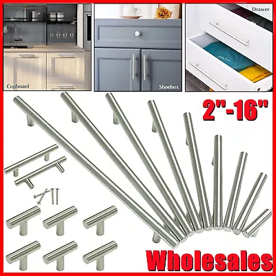 $8.15 • Buy Brushed Nickel Kitchen Cabinet Pulls Stainless Steel Drawer T Bar Handles LOT