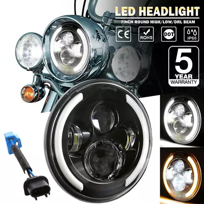 7 Inch LED Headlight Projector DRL For Honda Shadow VT1100 VT750 VT600 • $28.05