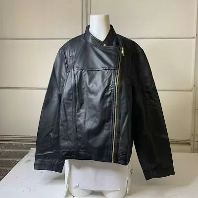 MICHAEL MICHAEL KORS Leather Moto Jacket Women's Size 2X Black • $156