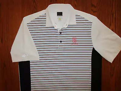 Greg Norman Tpc Las Vegas Short Sleeve Striped Golf Polo Shirt Mens Large Exc • $4.99