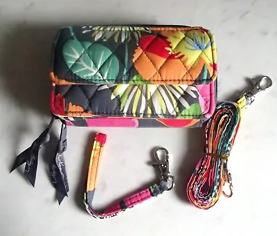 Vera Bradley Jazzy Blooms All In One Crossbody Wallet Wristlet - Used RV$58 • $19.95