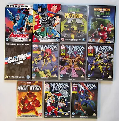 Marvel Animated Movies (11 X DVDs) X-Men Hulk Iron Man Avengers G.I. Joe • £10.99