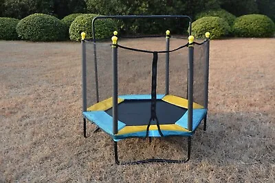 $121.54 • Buy 4.5FT / 55 Inch Hexagon Springless Mini Trampoline With Enclosure Set & Chin Up