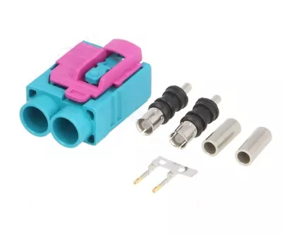 Fakra Twin Blue Car Radio Stereo Aerial Antenna Connector Adaptor Repair Part 🚘 • £9.91