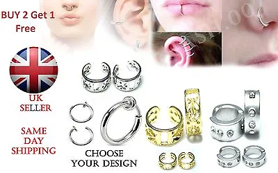 Fake Spring Nose RingEarringSeptumMagnetic Hoops No Piercing BUY 2 Get 1 Free • £2.49