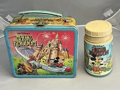 Vintage 1979 Walt Disney Magic Kingdom Metal Lunchbox With Thermos • $30