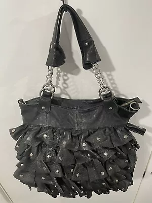 Isoki Nappy Bag Black Leather Rock-A-Bye-Ruffles • $40