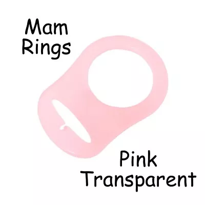 25 MAM Ring Button Style Dummy Pacifier Clip Adapter - Pink Transparent Silicone • $17.55