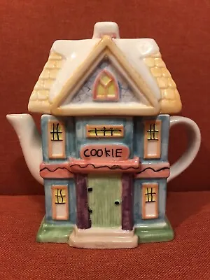 Cookie House Decorative Tea Pot - Pastel Colors Snow Frosted Roof • $15
