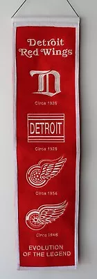 NHL DETROIT RED WINGS VINTAGE PENNANT BANNER HOCKEY 32 X8  Wool • $15