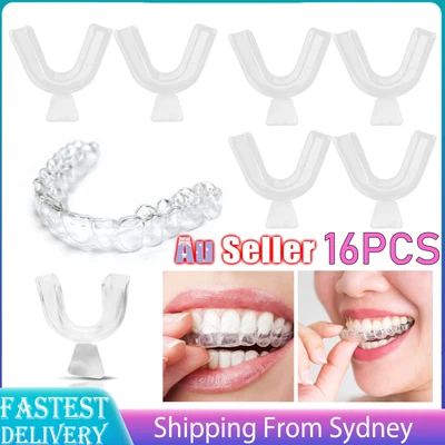 $13.99 • Buy 16x Teeth Whitening Mouth Trays Custom Self Mould Thermo Plastic Clear Guards AU