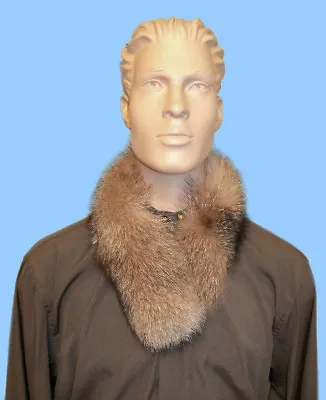 New MENS GENUINE CRYSTAL FOX FUR NECK WRAP - SCARF • $89.95