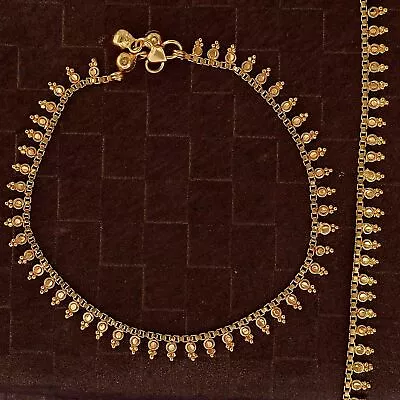 Indian Traditional Womens Gold Plated Ethnic Mngal Kalash Design Anklets Set • $37.61