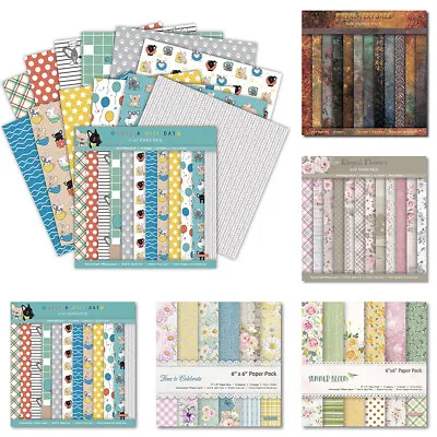 12PCS 6in Cardstock Paper Pad Sheets Scrapbooking DIY Album Junk Journal Making • £2.98