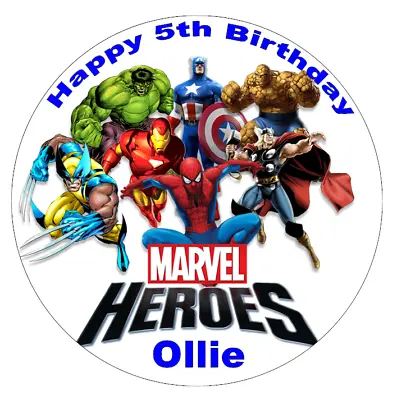 Marvel Superheros Personalised Cake Topper Edible Wafer Paper 7.5   • £2.70