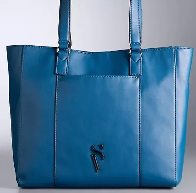 Simply Vera Wang Lacey Raddix Tote Bag Handbag Purse - Midnight Sky Blue  - New • $49.95