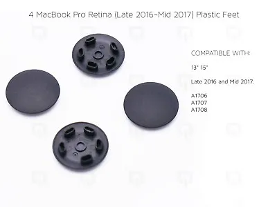 £4.99 • Buy 4 MacBook Pro Retina Late 2016-Mid 2017 Plastic Feet A1706 A1707 A1708 Parts