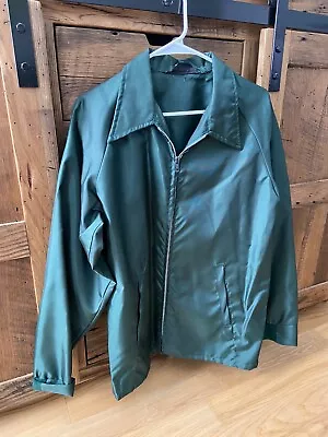 Vintage Mens Nylon Mechanic Coat Green Large Made In USA • $20