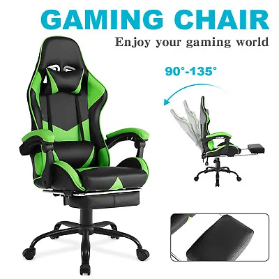 $159.90 • Buy Gaming Chair PU Leather Seat Racing Office Chair Ergonomic Recliner Chair