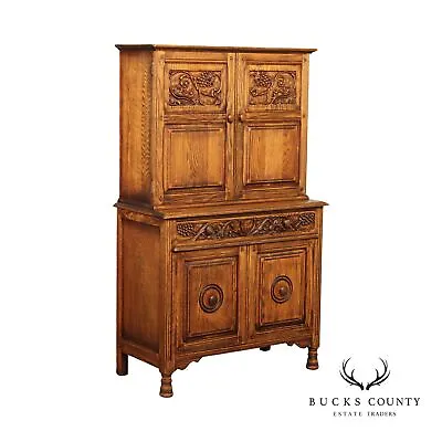 Jamestown Lounge Co. Feudal Oak Storage Cupboard Hutch • $1695