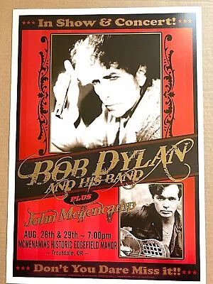 BOB DYLAN JOHN MELLENCAMP ORIGINAL Edgefield Troutdale OR 2010 CONCERT POSTER • $77.77