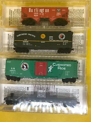 Fallen Flags MTL 21212 Shrink-Wrapped NEW SP&S GN NP CB&Q N-SCALE 4 Car Set • $63.79