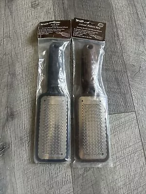 2 Microplane Colossal Foot File / Pedicure Rasp -Callus Remover-Black & Brown • $60