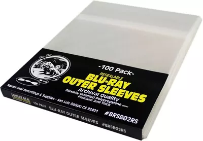 (100) Blu-Ray Outer Sleeves RESEALABLE 12mm Case HD DVD PS3 Box Bags Covers 2mil • $12.99