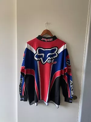 Vintage Fox Racing Motocross Supercross Jersey Shirt Long Sleeve Size XL 90s • $130