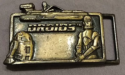 Vintage Star Wars 1985 DROIDS Brass Belt Buckle Lucusfilm LTD R2-D2  C-3PO • $52