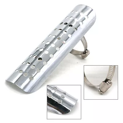 Motorcycle Chrome Exhaust Muffler Pipe Heat Shield Cover Heel Guard Silver • $15.51