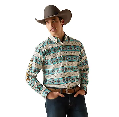 Ariat Men's Team Cruz Fitted Sandshell Button Down Shirt 10047347 • $49.97