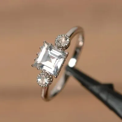 $649.21 • Buy Real White Topaz Ring Topaz Wedding & Engagement Ring 14k White Gold Ring