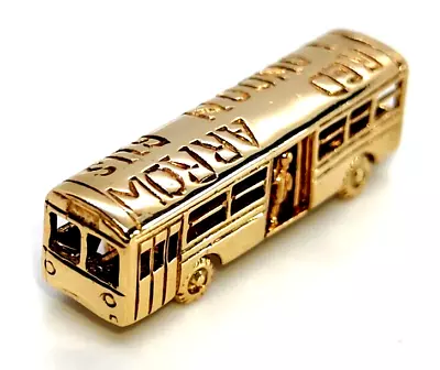 Red Arrow London Bus Vintage Charm Fob Pendant Retro Travel 9ct 9 Carat Gold • £265.99