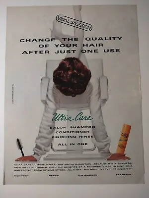 Vintage 1990s Print Ad Vidal Sassoon Ultra Care Salon Shampoo • $8.62