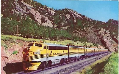 Rio Grande Railroad Stream Lined Train Prospector Vintage Postcard - 1960's • $1.49
