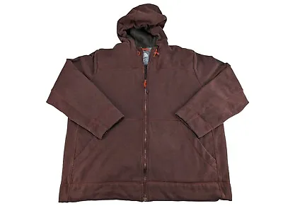 The North Face Hoodie Fleece Lined Mens XXL Sweatshirt Full Zip Heavy Maroon • $24.99