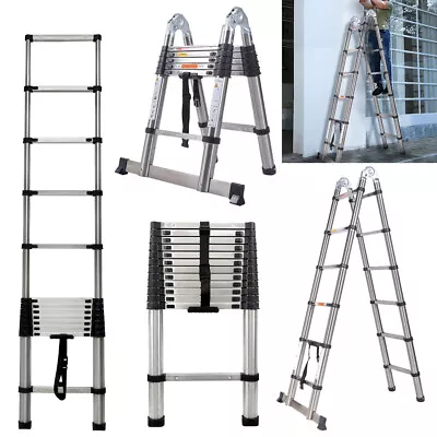 3-5M Folding Multi-Purpose Telescopic Ladder A Frame / Straight Ladders Extend • $62.80