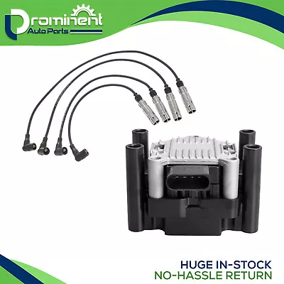 Ignition Coil & Wire Set For Volkswagen Jetta Polo Seat Ibiza Leon L4 1.6L UF277 • $68.04