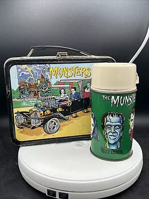 Vintage 1965 Kayro-Vue THE MUNSTERS  Metal Lunchbox Pail With Thermos  • $575