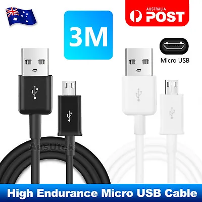 2x 3M Micro USB Data Charger Cable For Samsung Galaxy S6 S7 EDGE S5 S4 HUAWEI • $6.95