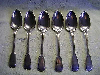 VICTORIAN ANTIQUE WILLIAM CHAWNER SOLID SILVER TABLESPOONS X 6 1828 539 GRAMS  • £465