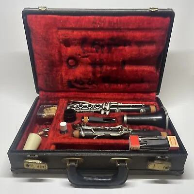 Vintage Andre Bardot Complete Wood Clarinet With Original Case Paris BEAUTIFUL! • $89.99