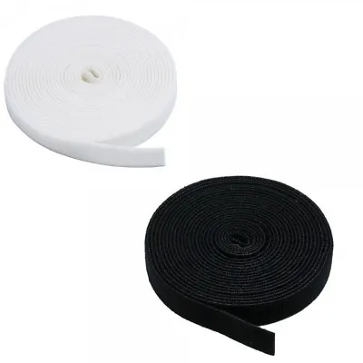 20mm Or 25mm Self Adhesive Black Or White Hook Or  Loop Tape Fastenings • £56.50