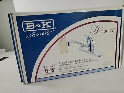 B&K Faucets Single Handle Kitchen Faucet 222-417 Chrome Finish Lever Handle  • $35.83