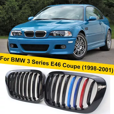 Gloss M-Color Kidney Grille Grill For BMW E46 Couope 325Ci 330CI M3 1999-2006 • $43.32