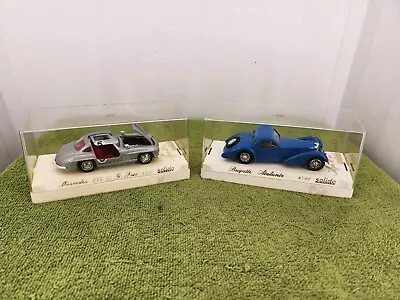 Lot Of 2 Diecast 1/43 Scale Cars Solido Mercedes 300SL G. Prix Bugatti Atlante • $16.99