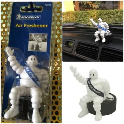 MICHELIN Man Doll Collectible BIBENDUM Figure Sit On Tyre 4   Air Freshener Car • $32.99