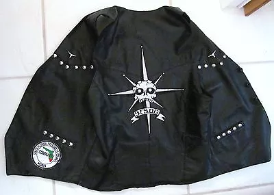 STORMIN NORMAN Leather Motorcycle Vest W S FL PRES COUNCIL MEMBER PATCH Size S • $95